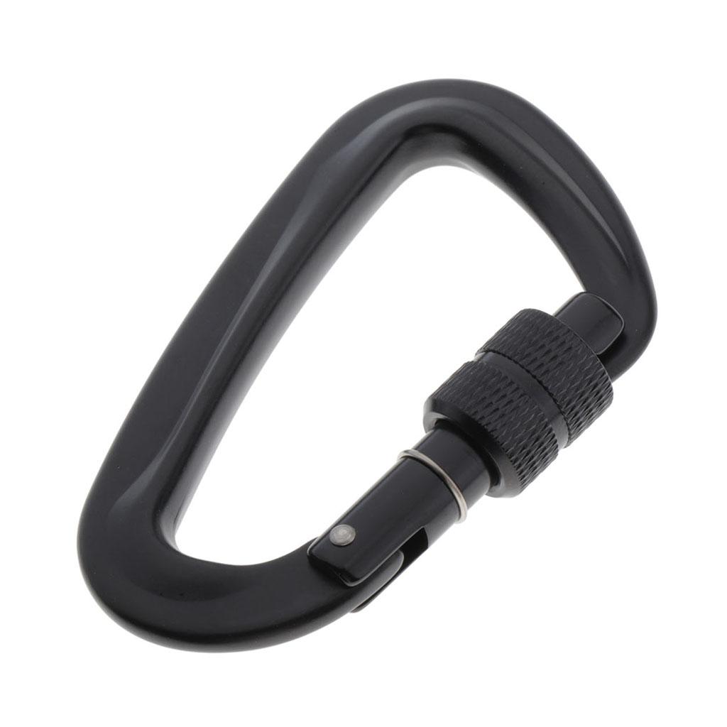 Carabiner Hooks Hammock Locking 7075 Aluminum D Clips with Screw Gate Hammock Locking for Outdoor Camping Hiking Traveling