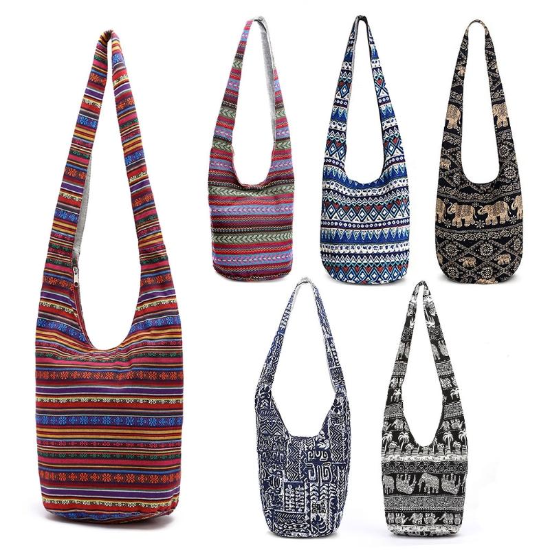 THINKTHENDO Rất Phổ Biến Nữ Hippie Đeo Vai Viền Lớn Ví Dân Tộc Tote Túi Xách Du Lịch