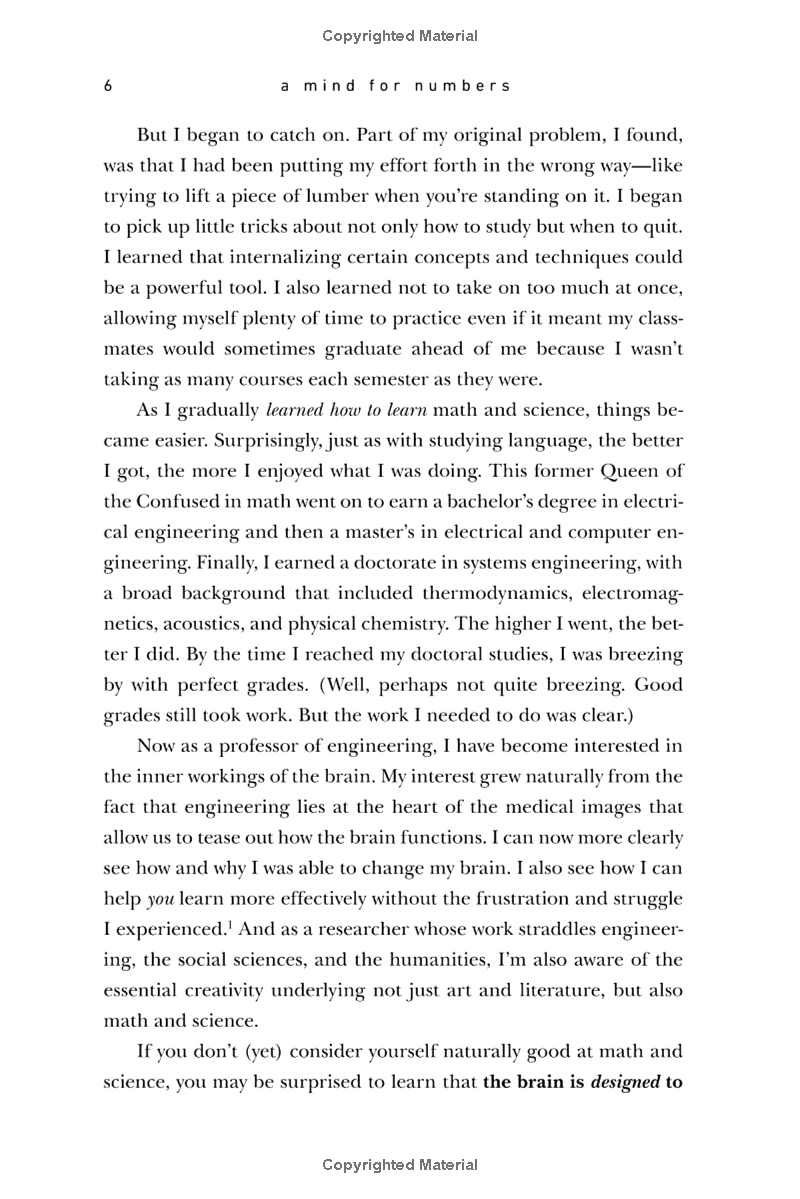 A Mind For Numbers: How To Excel At Math And Science (Even If You Flunked Algebra)