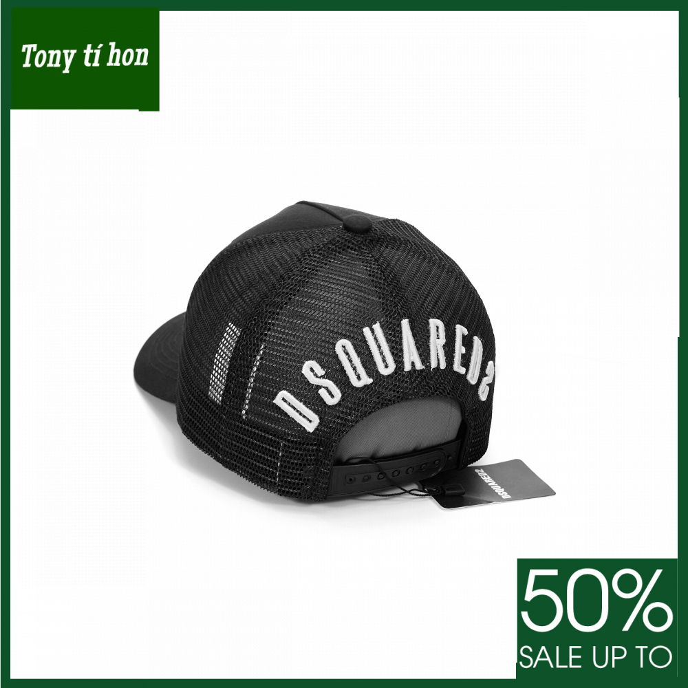 Tony tí hon - Mũ/nón kết lưỡi trai thời trang nam nữ DS.QUARED2 chữ trắng phối lưới, hàng hiệu cao cấp, đẹp - chữ đỏ / màu trắng