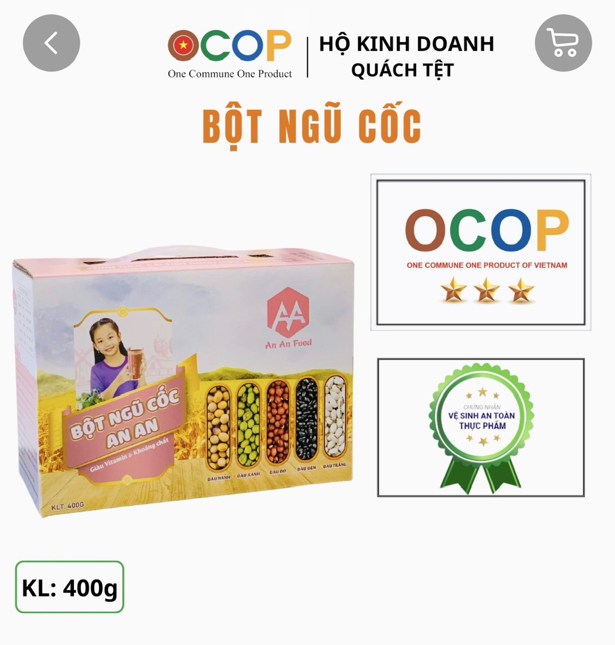 BỘT NGŨ CỐC (400g) sản phẩm Ocop tỉnh CÀ MAU hữu cơ tự nhiên