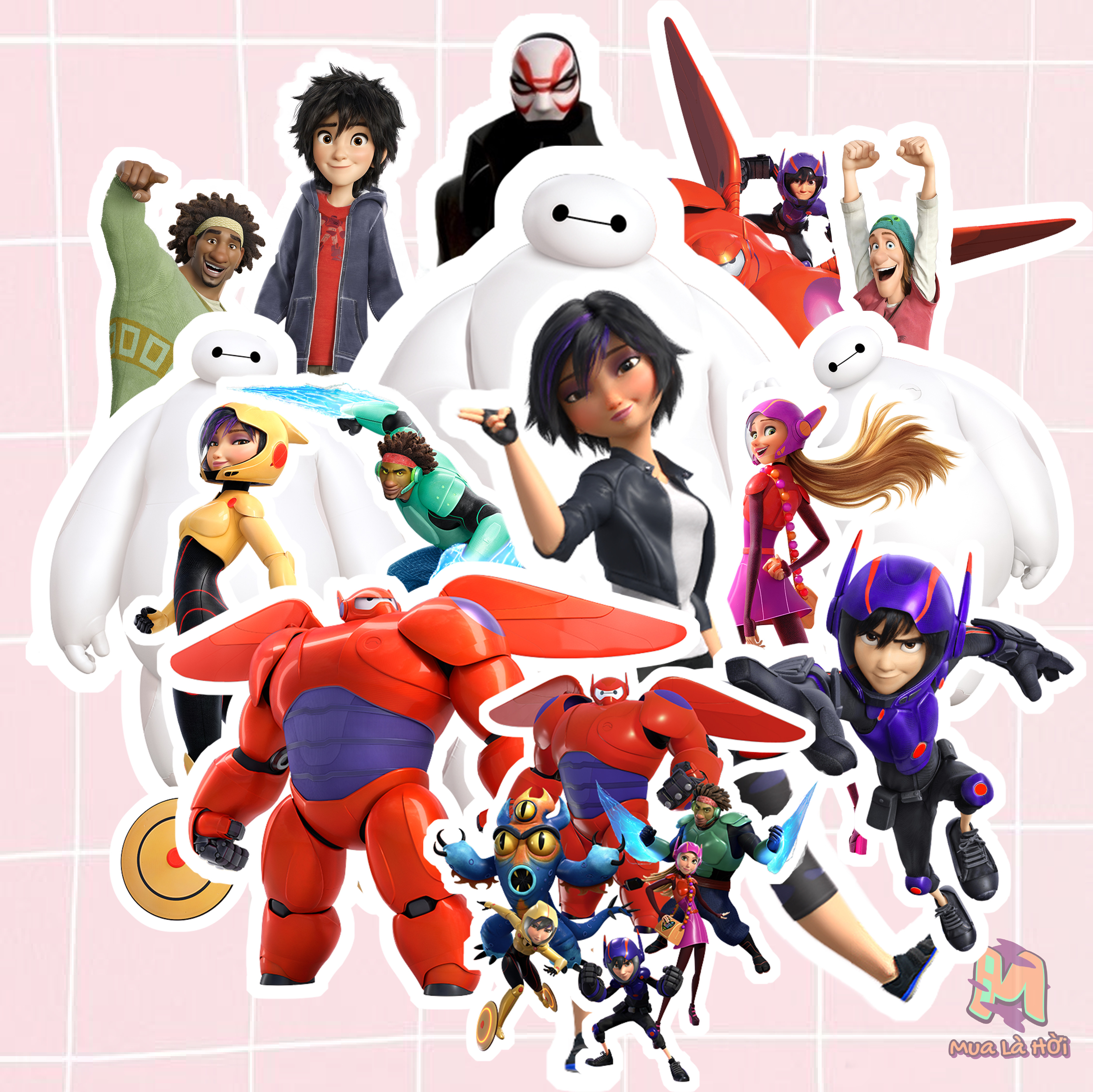 Miếng dán Stickers chủ đề Biệt đội Big Hero 6