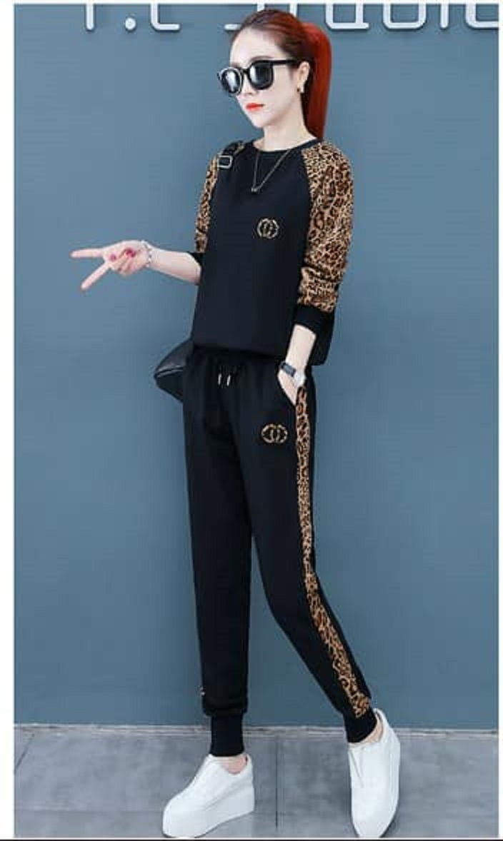 SET BỘ THỜI TRANG PHỐI HỌA TIẾT BEO TAY DÀI