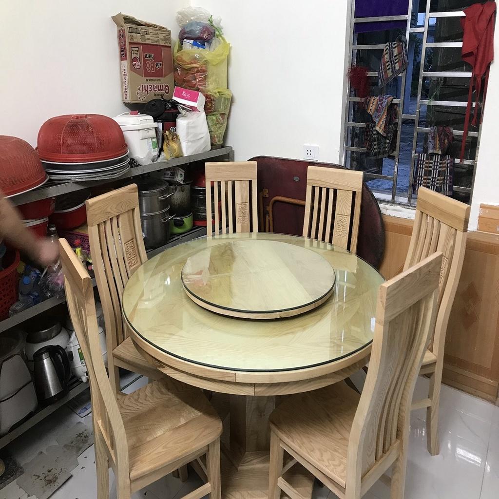 Bộ Bàn Ăn Tròn Gỗ Sồi Nga