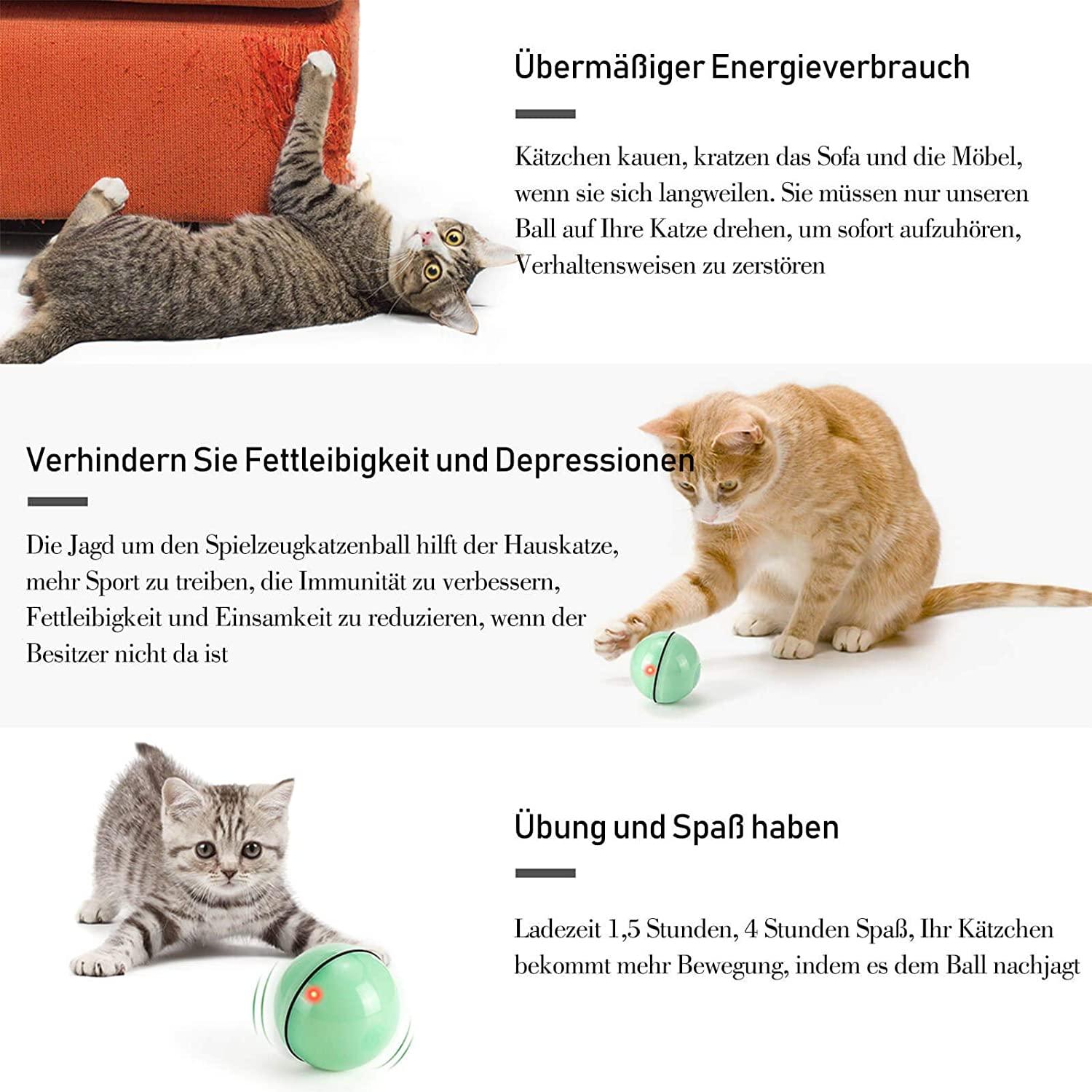 Đồ chơi Cat, đồ chơi với đèn LED, 360x360dpi quay tự động và nạp USB Đồ chơi mèo tương tác, chó cưng và mèo