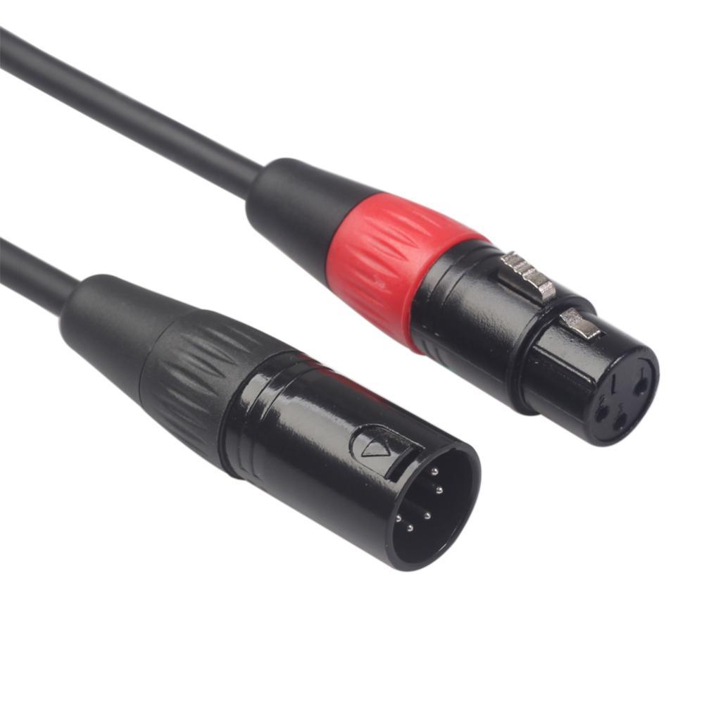 3 Pin Female to 5 Pin Male Cable XLR Camera Stereo Audio Transfer