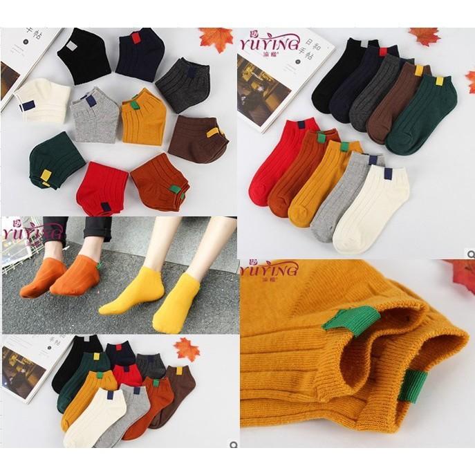 Set 3 đôi tất cổ ngắn gân dọc cho nữ