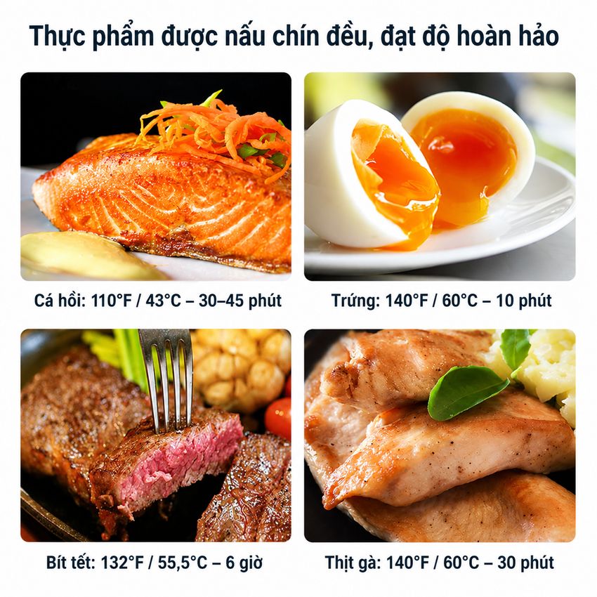 Máy nấu chậm Sous vide BioloMix SV-8008 Công suất 1200W Điều khiển màn hình LED - HÀNG NHẬP KHẨU