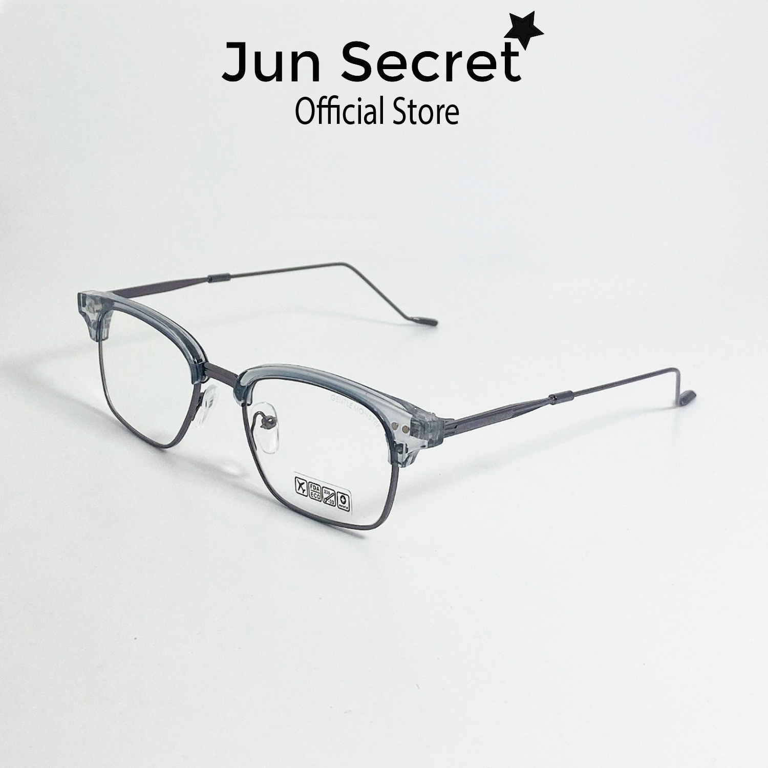 Mắt kính thời trang cao cấp gọng nhựa kiểu kính hình vuông sang chảnh, siêu đẹp dành cho nam và nữ Jun Secret JS52010