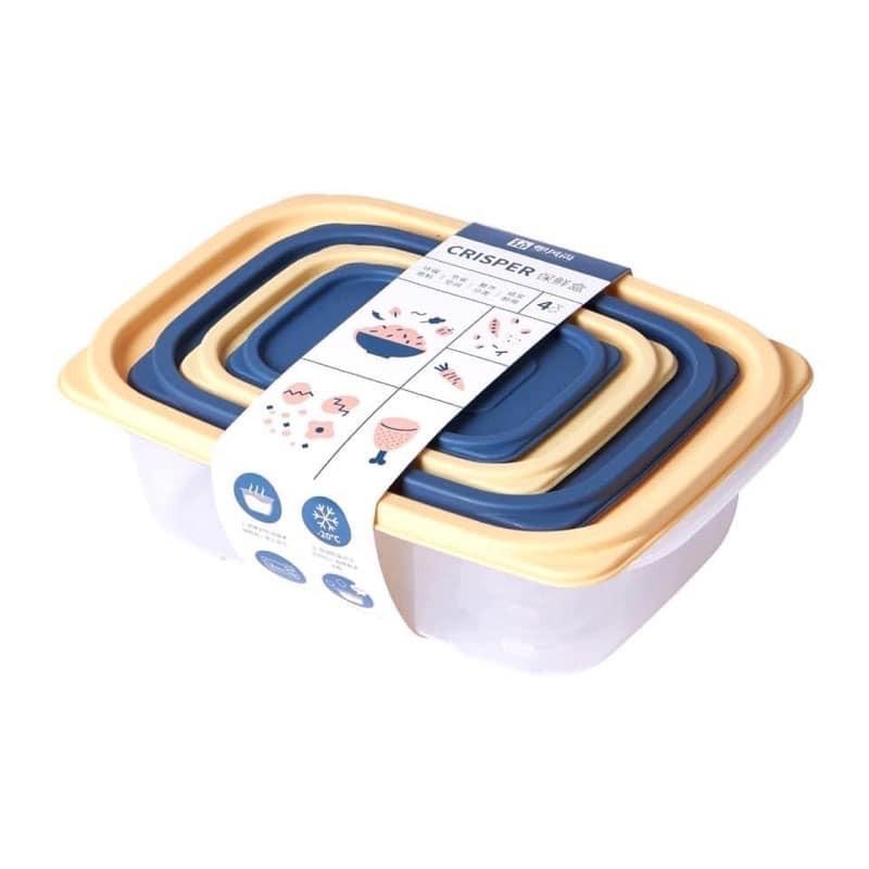 BỘ 4 HỘP BẢO QUẢN THỰC PHẨM CRISPER MẪU MỚI MÀU SIÊU ĐẸP