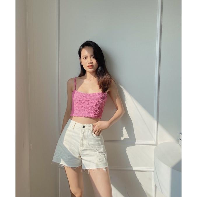 Quần short Jean trắng nữ LUCETFASHION cá tính