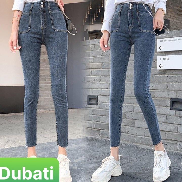 QUẦN JEAN NỮ ÔM DÁNG LƯNG CAO, CHẤT JEAN CO GIÃN PHONG CÁCH HOT TREND MÙA HÈ - DB 81 - DIBATI FASHION