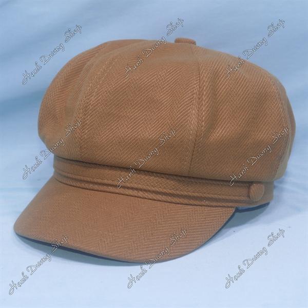 Nón mỏ vịt nữ trơn không thêu, nón beret nữ hàng quảng châu phong cách cổ điển, nón nồi nữ, nón bí ngô, nón beret họa sĩ hàng quảng châu vòng đầu 57-58cm có 2 dây rút giảm size đầu - Bò