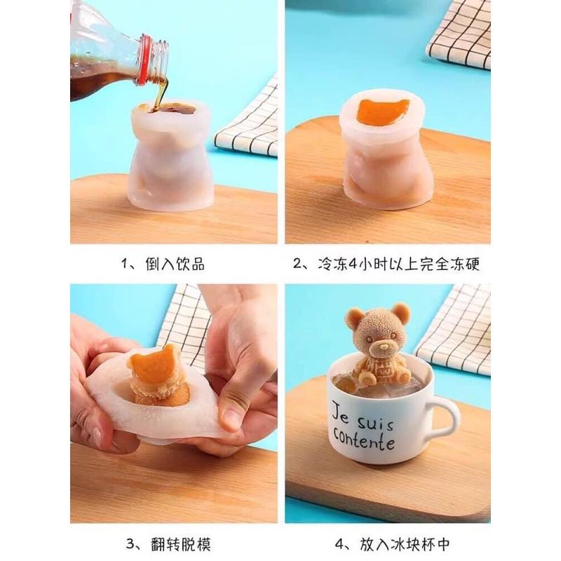 M375 khuôn làm đá hình gấu siêu cưng
