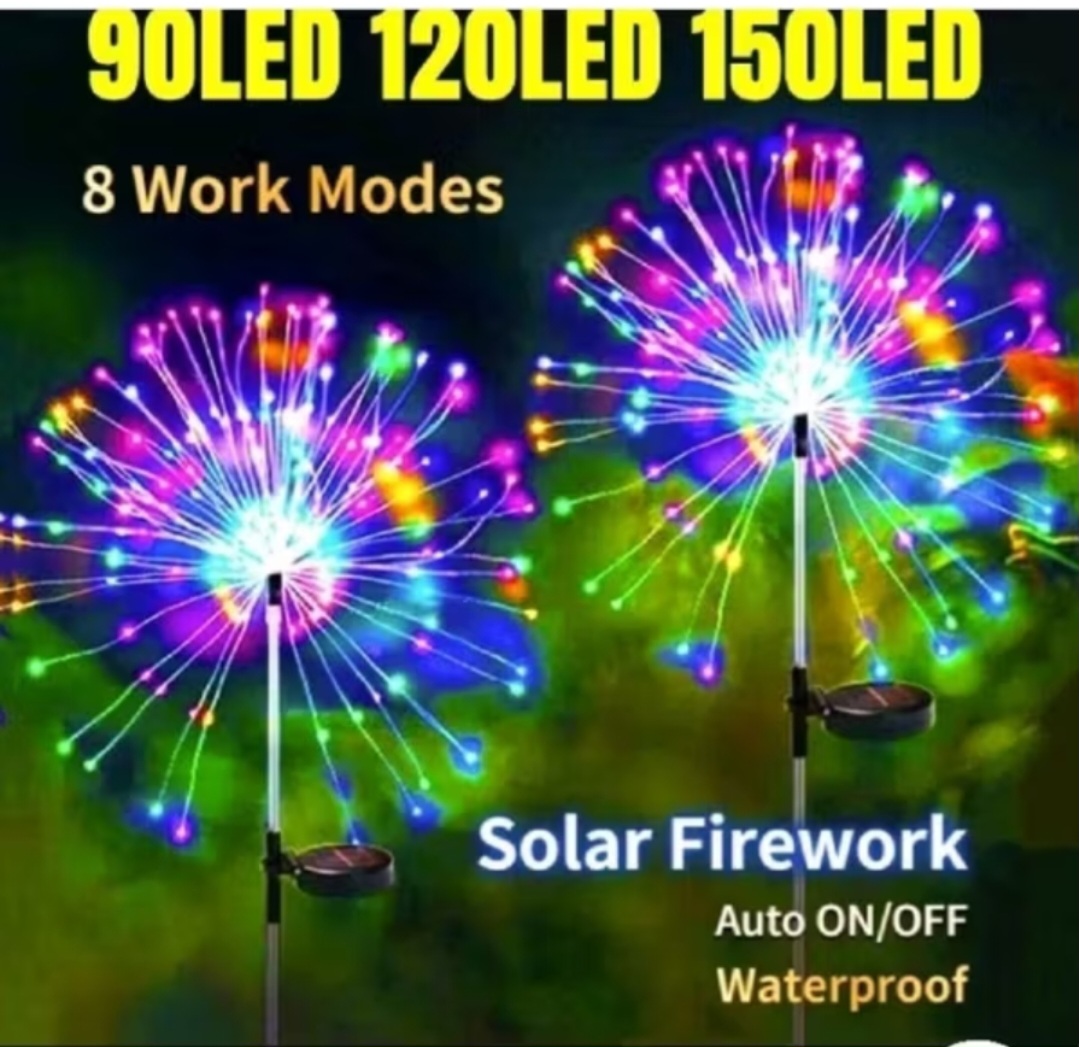 1 CÂY ĐÈN LED TRANG TRÍ SÁNG PHAO HOA NĂNG LƯỢNG MẶT TRỜI HIỆU ỨNG NHIỀU MÀU SẮC CỰC ĐẸP