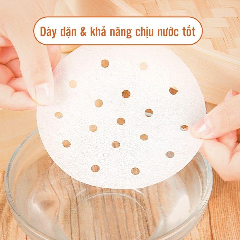 Giấy nến đục lỗ 100 tờ cho nồi chiên không dầu