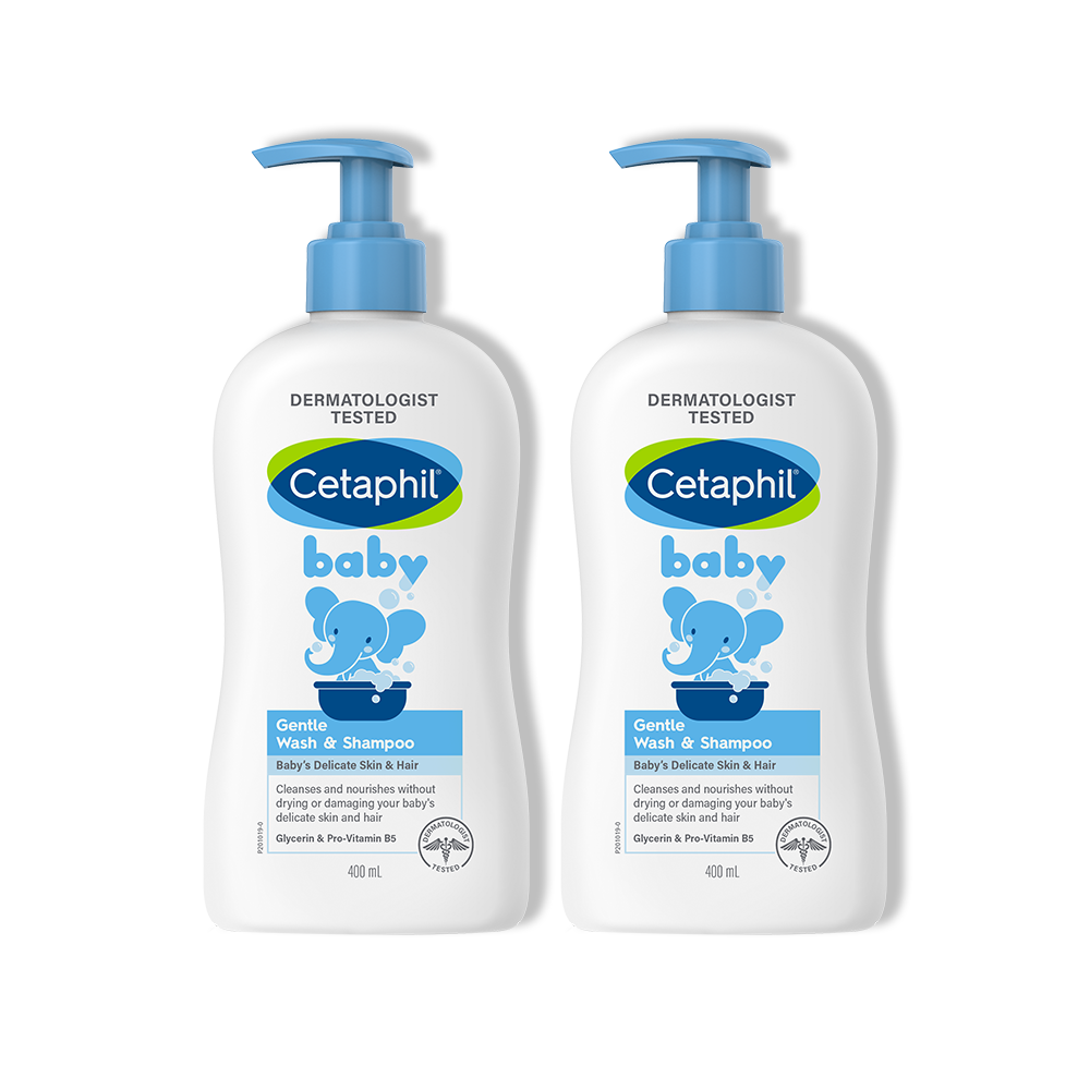 Combo 2 Sữa tắm gội dịu lành cho bé Cetaphil Baby Gentle Wash & Shampoo 400ml/chai