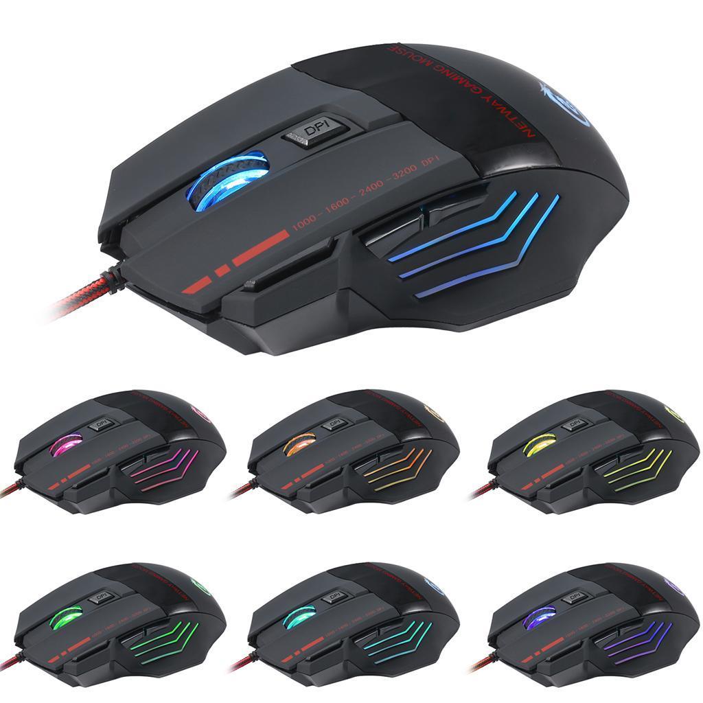 5500DPI 7Buttons LED USB Optical Wired Gaming Mouse for Pro Gamer