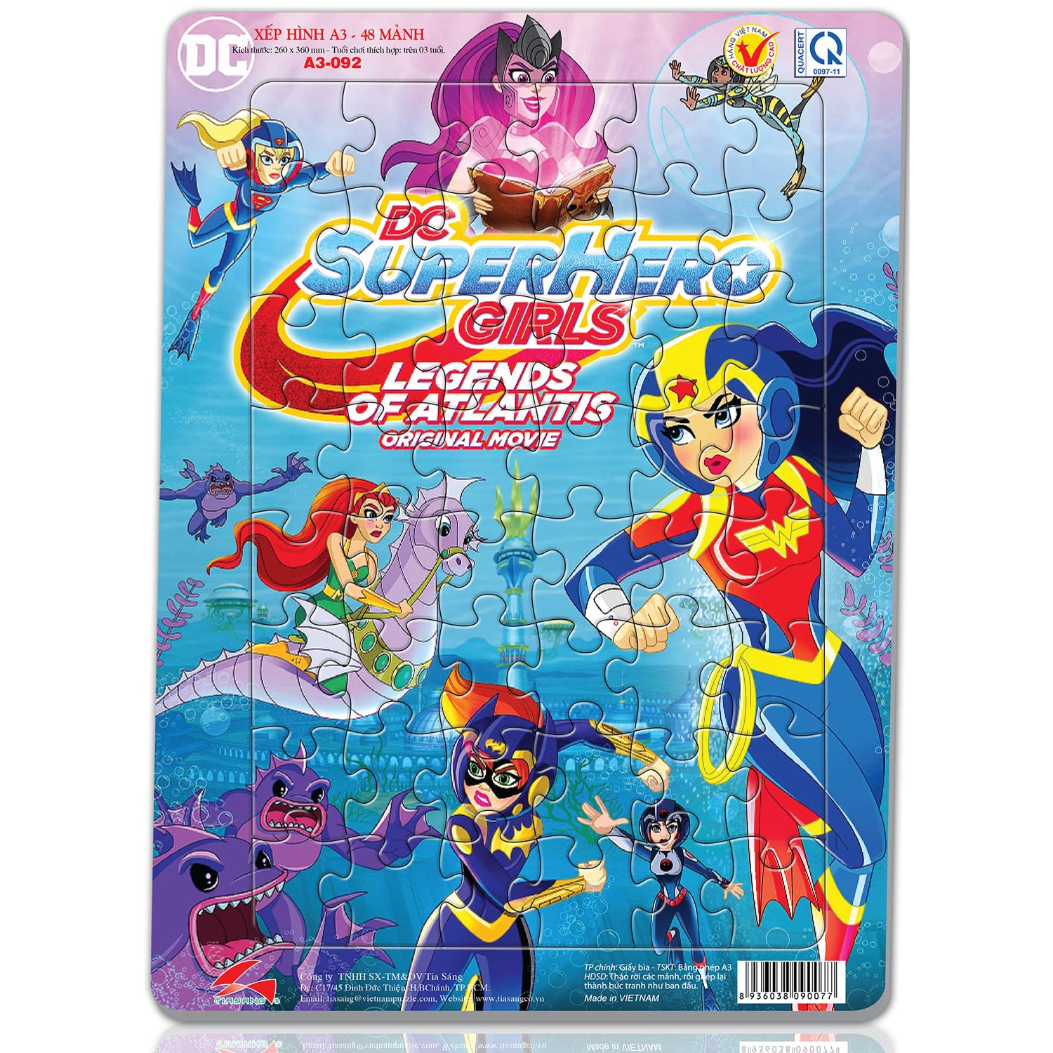 Xếp hình Tia Sáng Supper Hero Girl   - Tặng kèm câu đố mặt sau cho bé