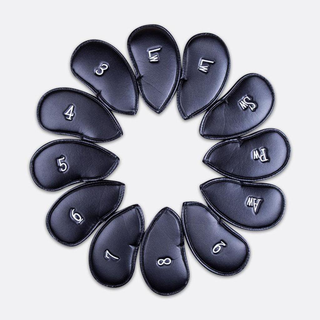 Golf 12pcs Thick PU Leather Golf Iron Head Covers Set Headcover