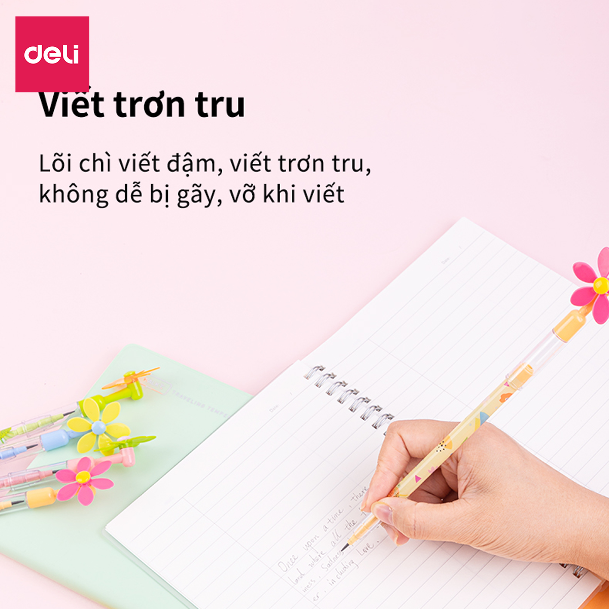 Bút chì khúc 2B Deli – kèm quạt – 1 chiếc - CC091