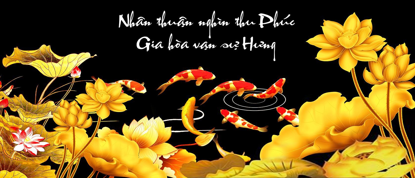 Tranh đính đá niên niên hữu dư LV508 150 x 70 cm chưa đính