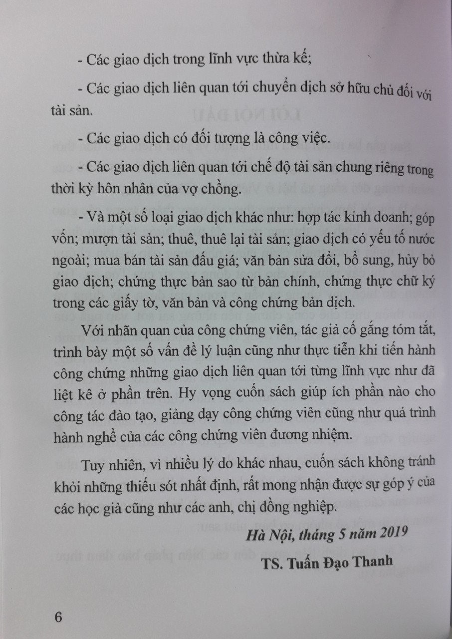 Sổ Tay Công Chứng Viên - Những Vấn Đề Cần Lưu Ý Khi Công Chứng Một Số Loại Giao Dịch Khác