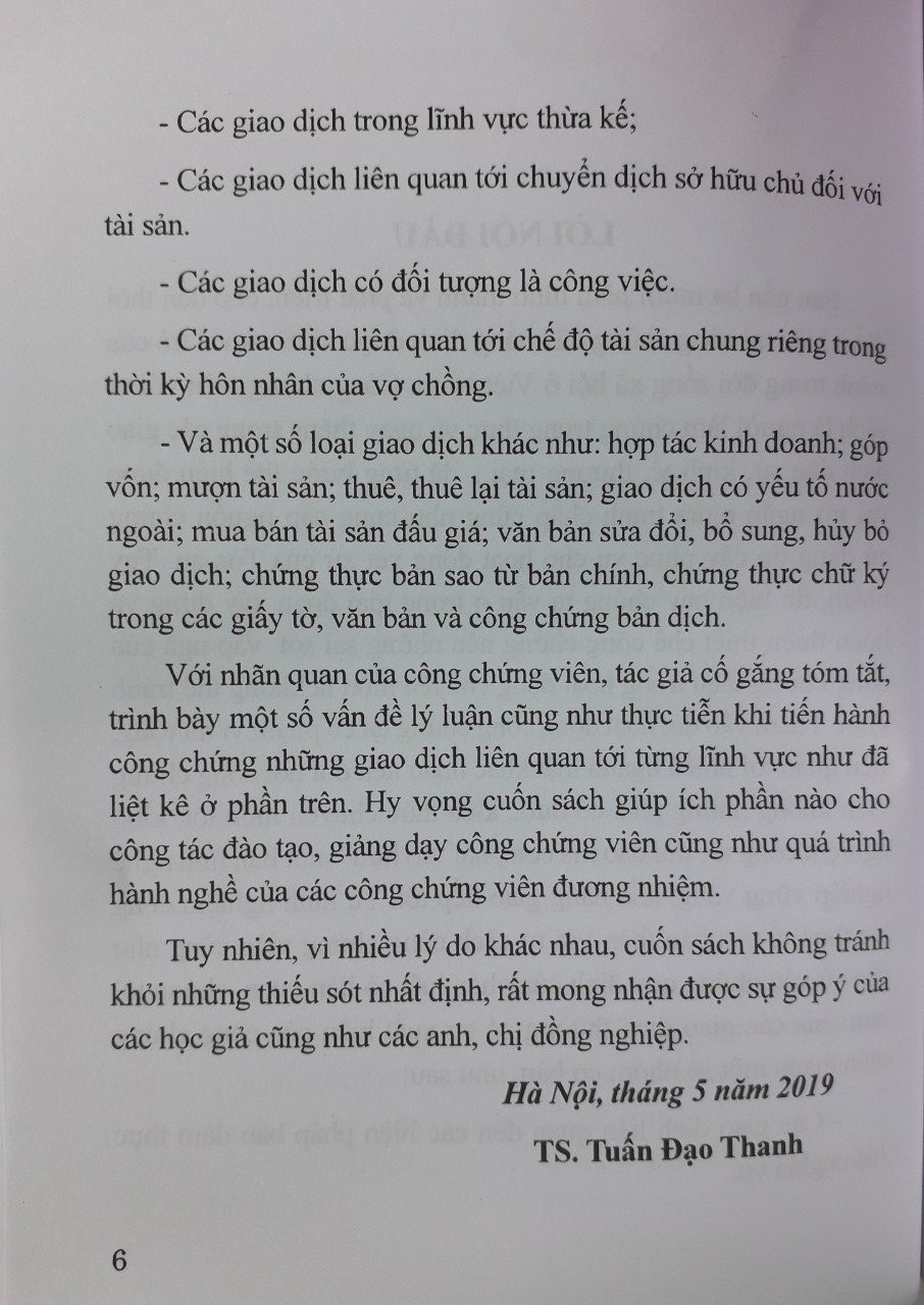 Sổ Tay Công Chứng Viên - Những Vấn Đề Cần Lưu Ý Khi Công Chứng Một Số Loại Giao Dịch Khác ( Tập 2 )