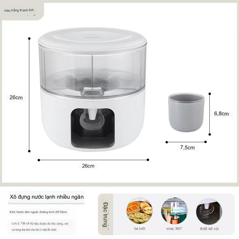Bình đựng nước pha chế 3 ngăn có vòi xoay 360 Beverage Drink Dispensers