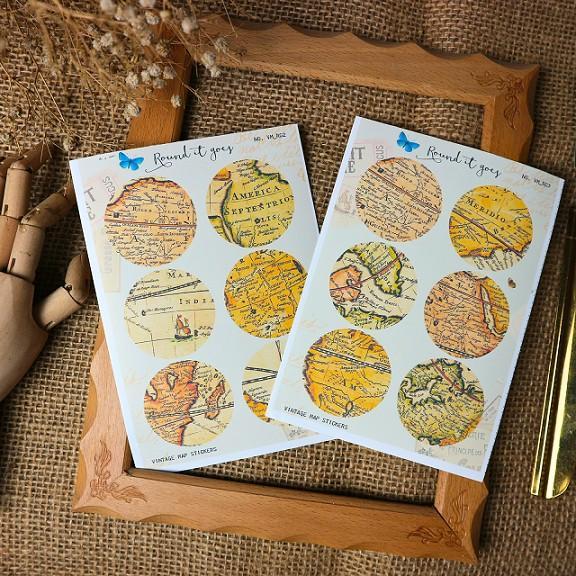 Sticker tự cắt phong cách cổ điển - hình dán tự thiết kế vintage trang trí sổ nhật kí, sổ tay | Bullet journal - kc031