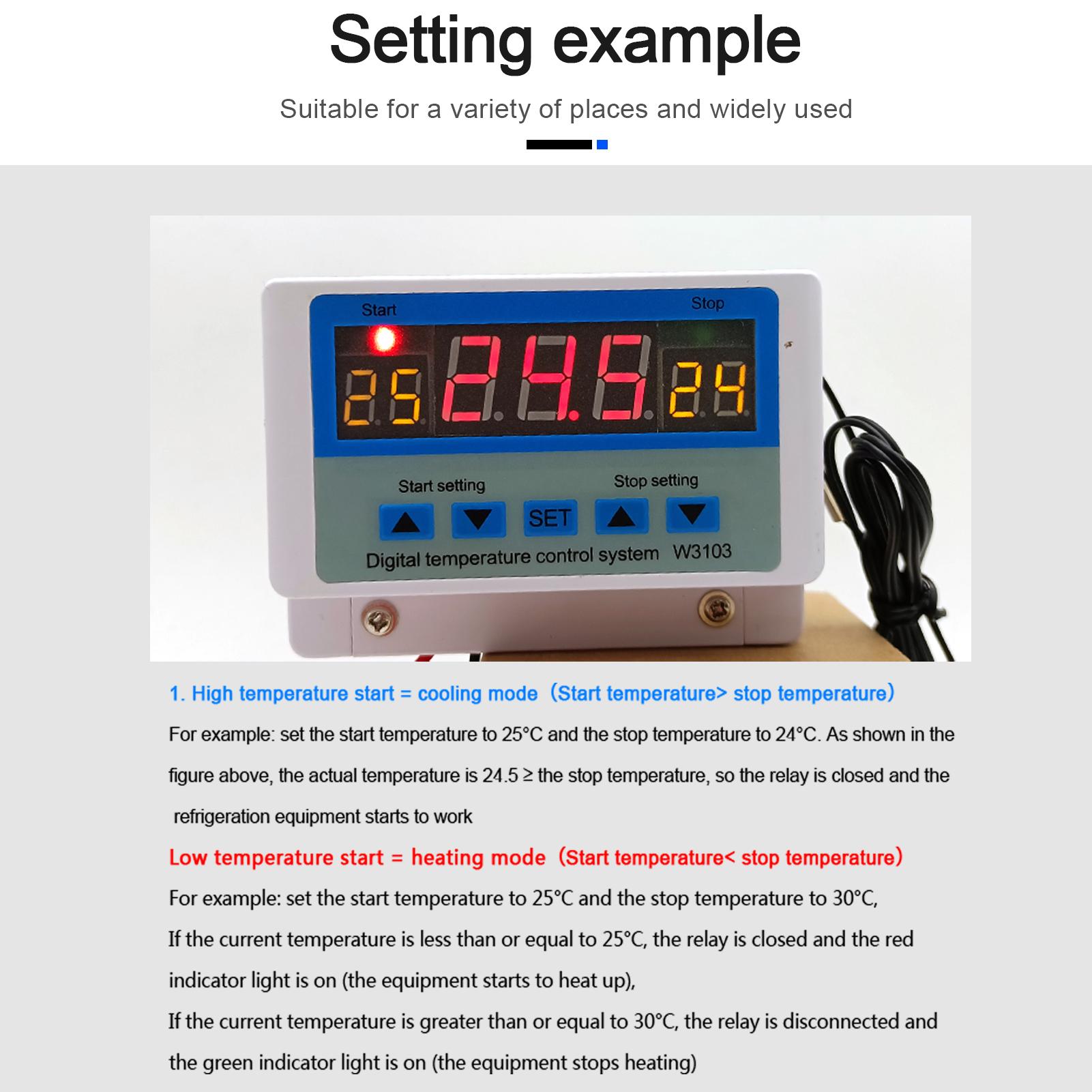 30A/AC110-220V LED Digital Temperature Controller Intelligent Thermostat Heating Cooling Temperature Control System with Sensor