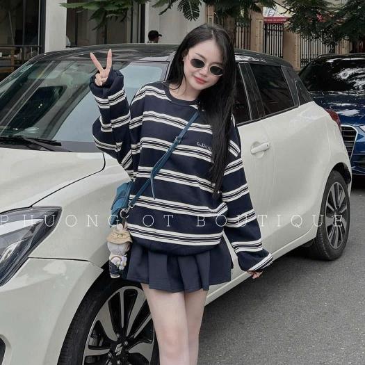 set áo len chân váy,áo len tay dài thêu chữ miumiu mix chân váy xoè có quần bảo hộ T111 BY JOLIE - Be