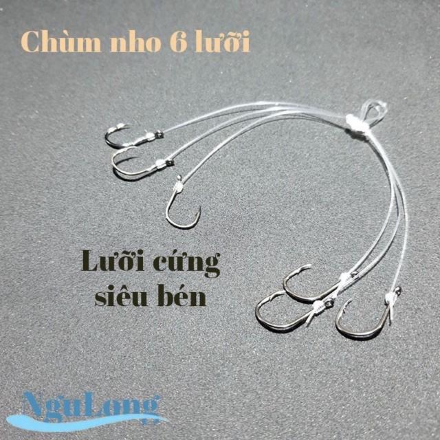 Lưỡi Câu Chùm Nho 6 Lưỡi Phù Hợp Câu Cá Tra, Trê, Chim Cực Kỳ Nhạy