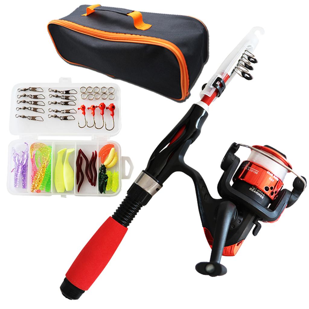 Telescopic Fishing Pole Reel Children Spinning Reel Youth Tackle Box