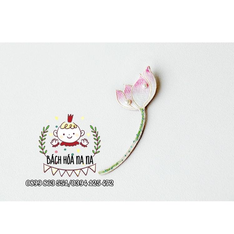 Thêu hoa ~ Túi Vật liệu làm bằng tay thêu hạt thêu kim kiểu Pháp cho chiếc trâm HOA SEN cô gái/ BÁCH HÓA NA NA