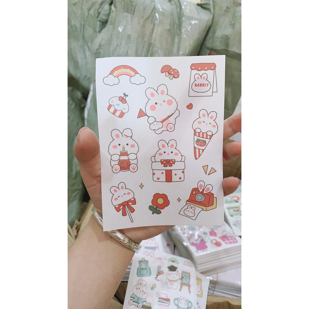 Set 4 Tấm Sticker Xinh Dễ Thương Hình Dán Cute Stickers Trang Trí Sổ Tay Dán Mũ Bảo Hiểm điện thoại siêu đẹp