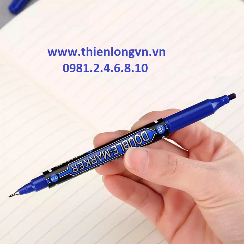 Combo 5 cây bút dạ kính hai đầu M&G - 2130 màu xanh