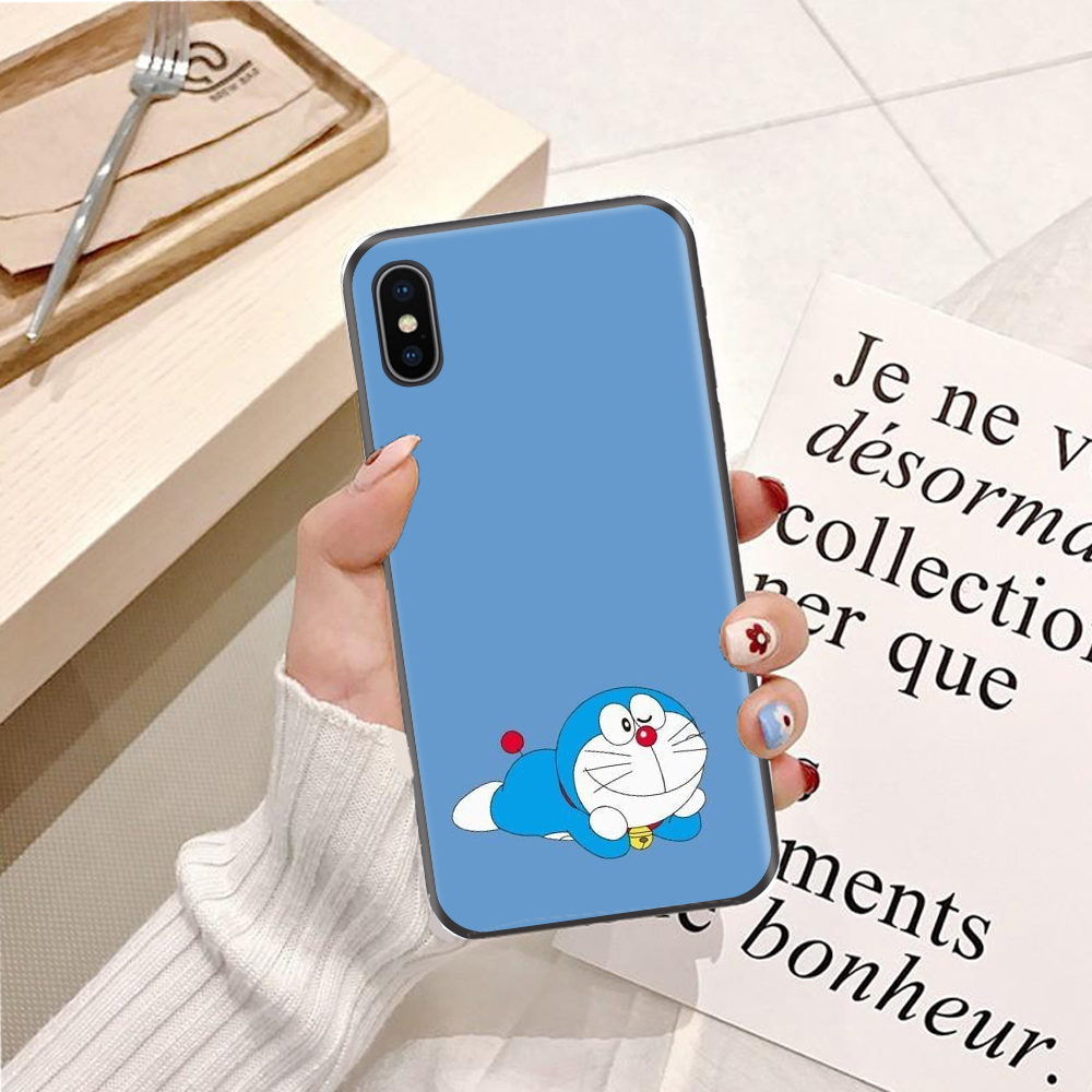 Ốp lưng điện thoại Iphone XS viền silicon dẻo TPU  hình Doremon Vui Nhộn - Hàng chính hãng
