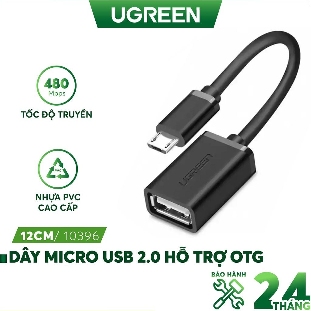 Dây Micro USB 2.0 OTG dạng tròn + dạng dẹt dài 10-12cm UGREEN US133- Hàng chính hãng