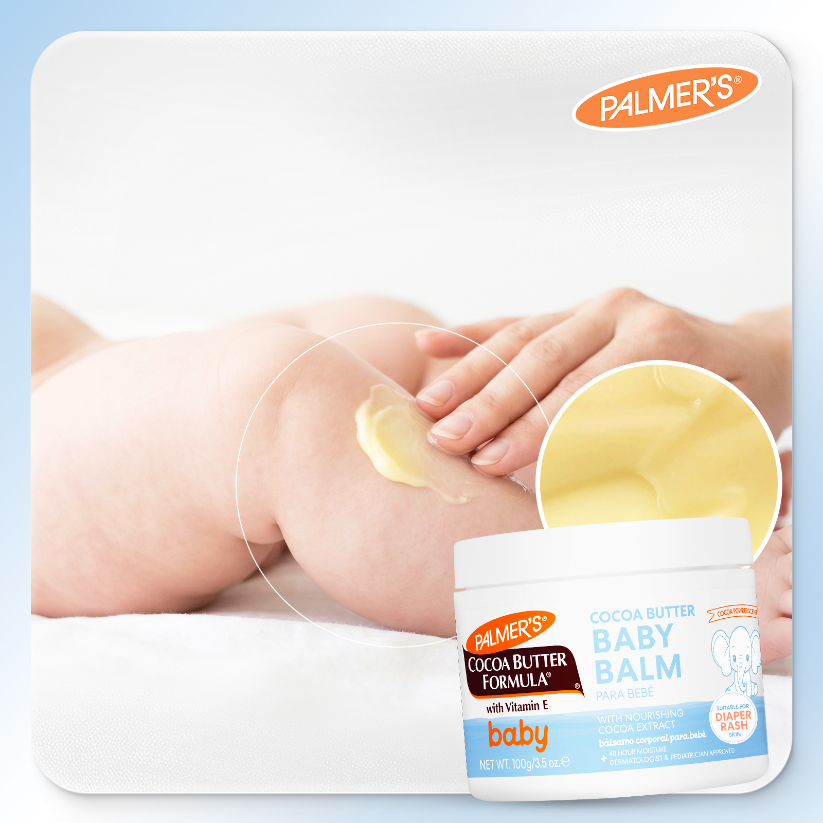 [Mới] Combo Nuôi Dưỡng &amp; Phục Hồi Chuyên Sâu Cho Bé Palmer's Cocoa Butter (Dầu Dưỡng 150ml + Sáp Dưỡng 100g)