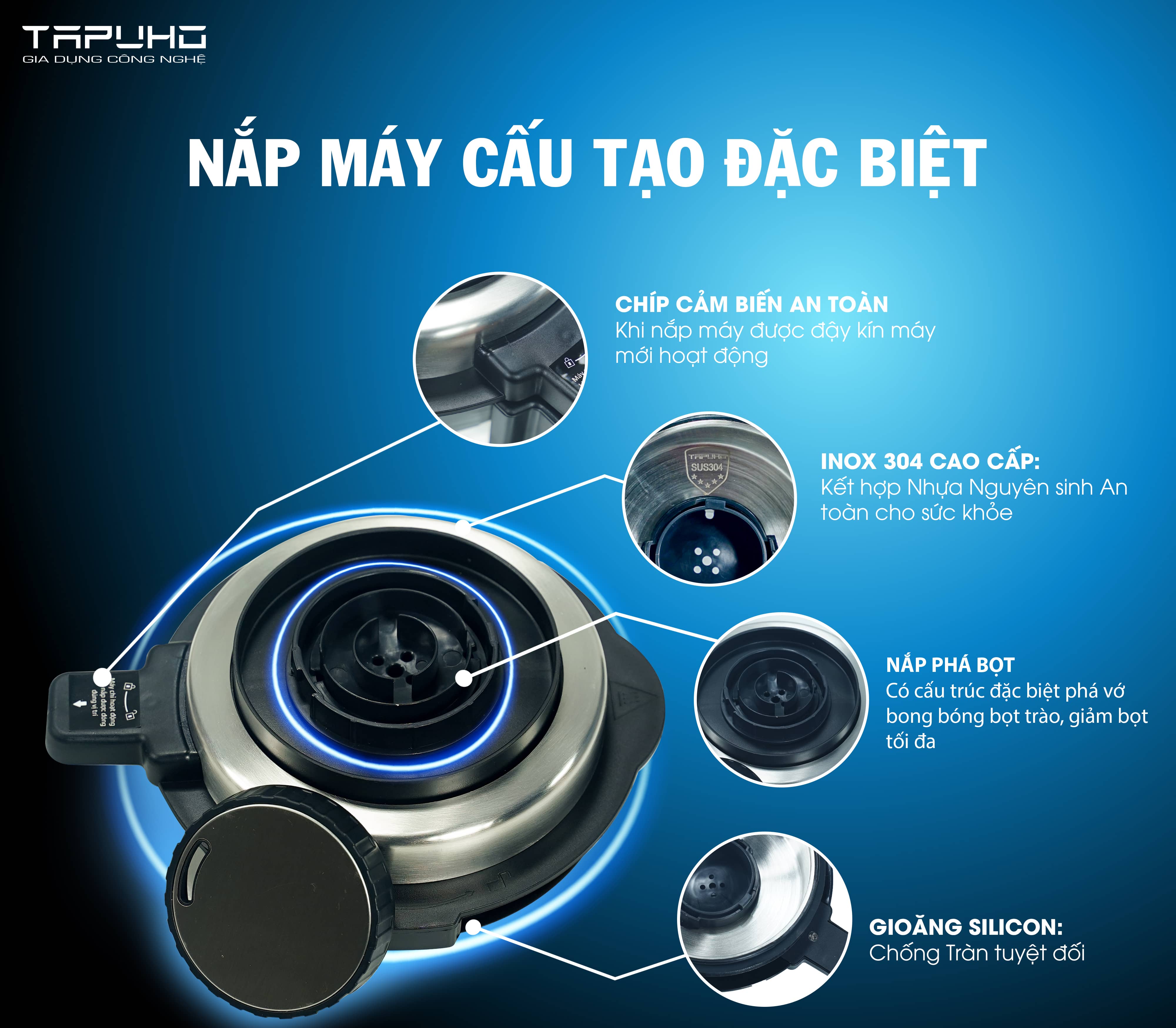 [HÀNG CHÍNH HÃNG] Máy Làm Sữa Hạt Tapuho T01 - Thương Hiệu Đức - Dễ Vệ Sinh