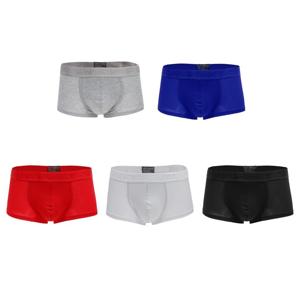 Men's Soft Breathable Stretch Flex Fit Modal Pouch Boxer Briefs Trunks Underwear