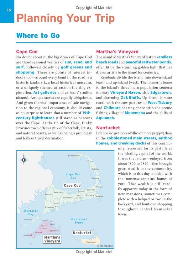 Hình ảnh Moon Cape Cod, Martha's Vineyard & Nantucket (Fifth Edition) (Travel Guide)