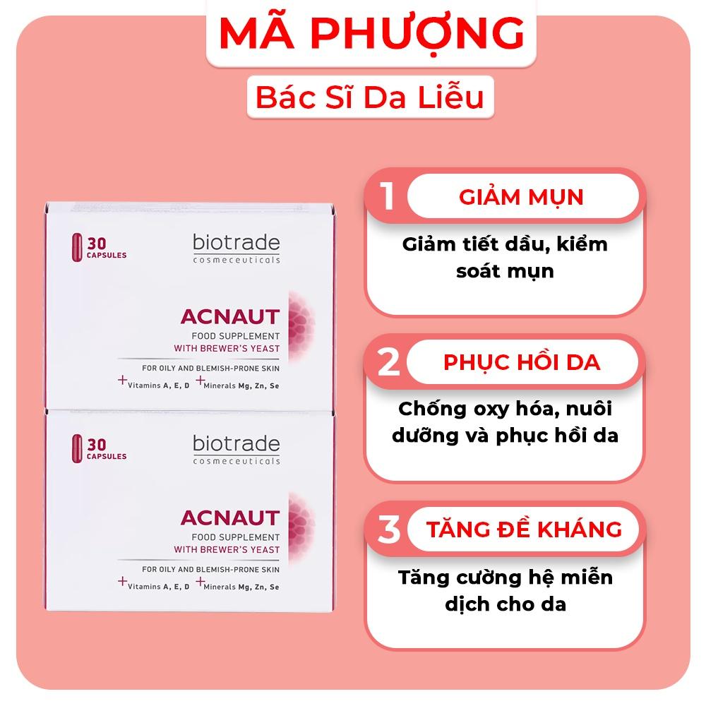 Viên uống giảm mụn đẹp da chống lão hoá Biotrade Acnaut Food Supplement