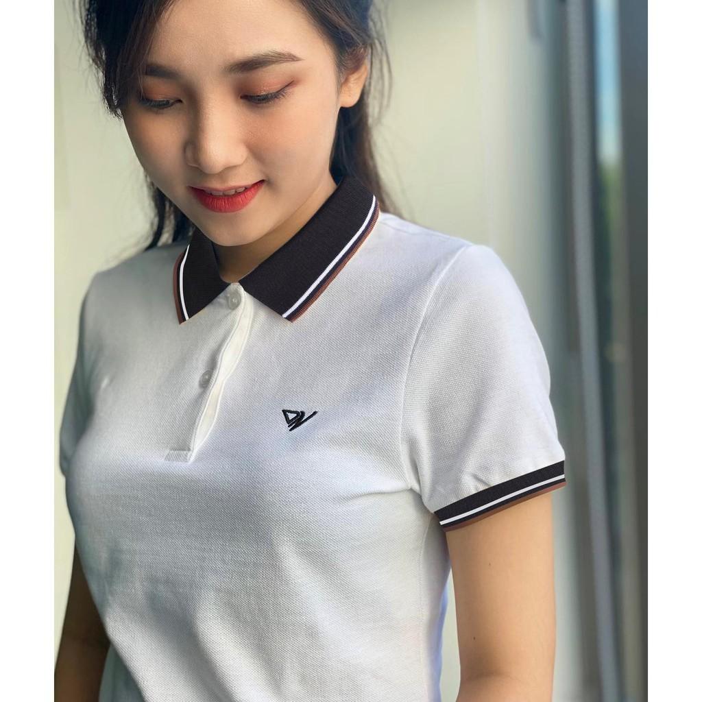 Áo thun polo nữ cao cấp cổ sọc màu chất cotton mềm mịn thấm hút mồ hôi chính hãng DARNELL DN823