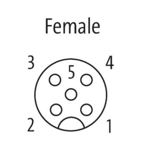 Murrelektronik Đầu nối M12, đầu cái/ Female 90° A-cod 5 pin