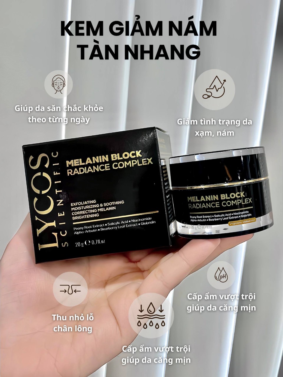 Combo Lycos Dành Cho Da Mỏng Yếu (Kem Face Meso Lycos - Kem Nám Đêm Lycos - Dưỡng Ẩm Lycos