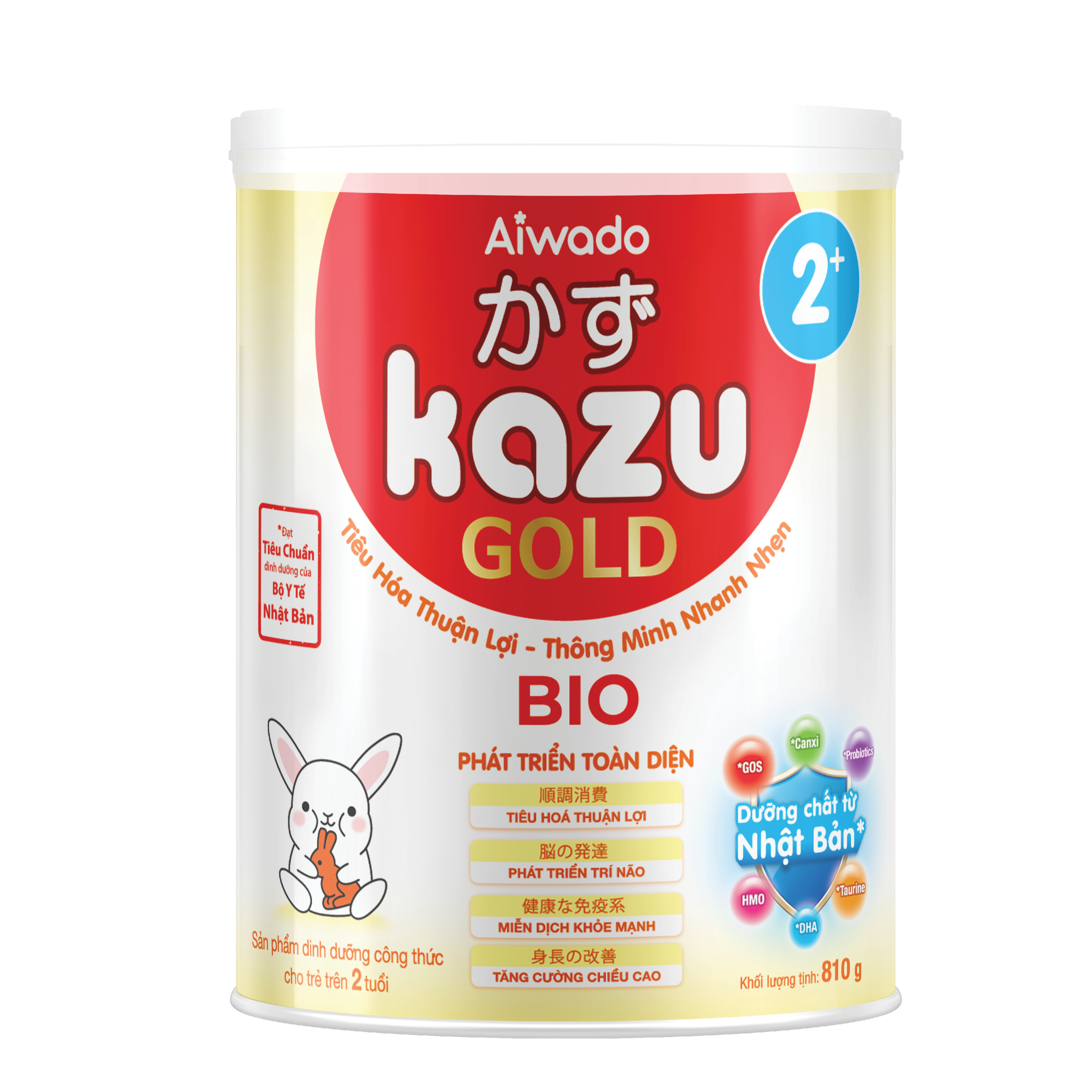 [Tinh tuý dưỡng chất Nhật Bản]  Sữa bột KAZU BIO GOLD 810g 2+ (trên 24 tháng)