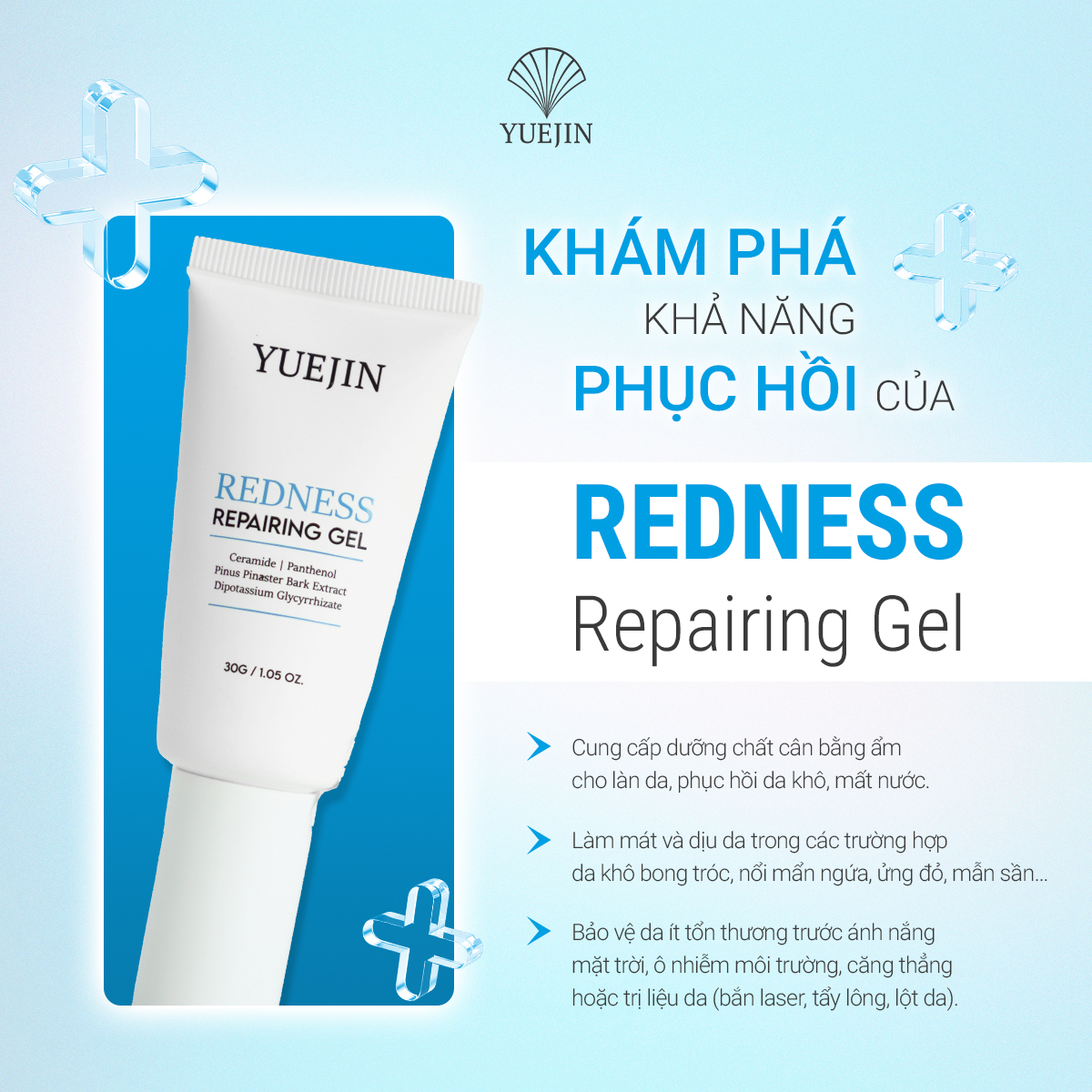 Gel làm dịu da, giảm kích ứng phục hồi giảm đỏ Redness Repairing - Yuejin