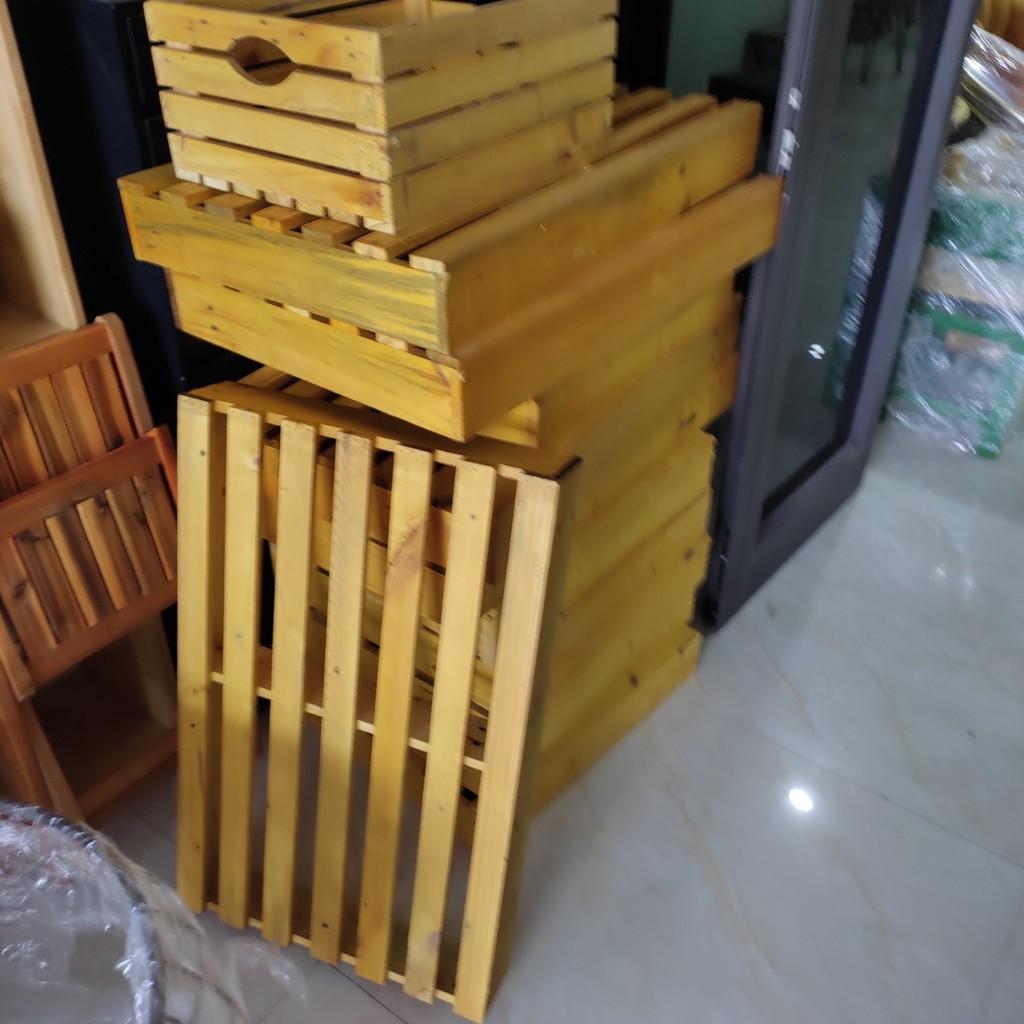 Giường Pallet - kích thước 50 x 1m x cao 11cm - Giường gỗ - Giường xếp - Giường Hộp Pallet đã sơn chống mốc